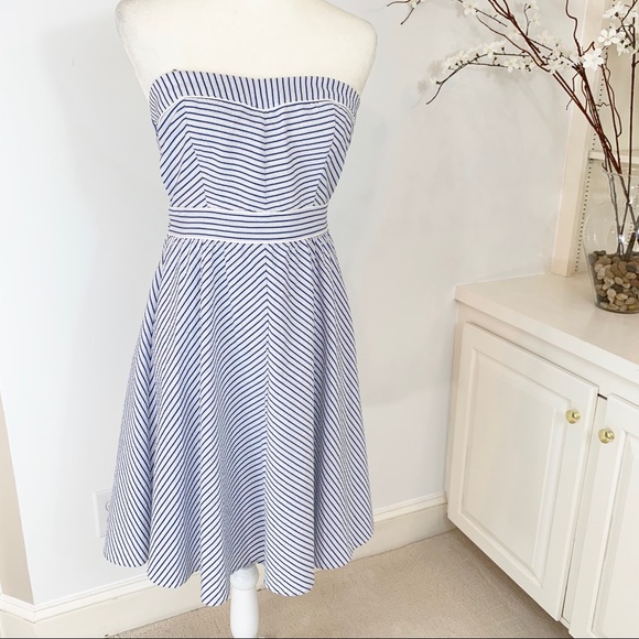 Teeze Me Dresses & Skirts - Teeze Me Blue Seersucker Strapless Dress 9